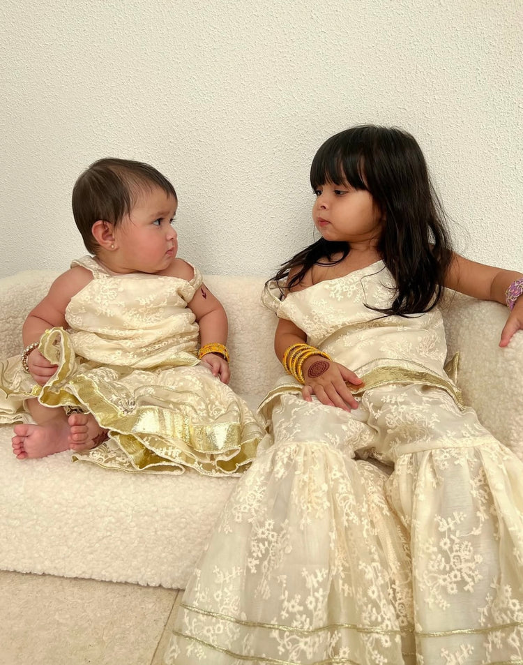 Offwhite lace gharara set eac26