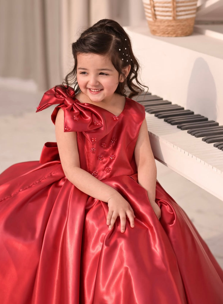 Aizu Red Luxe tail gown