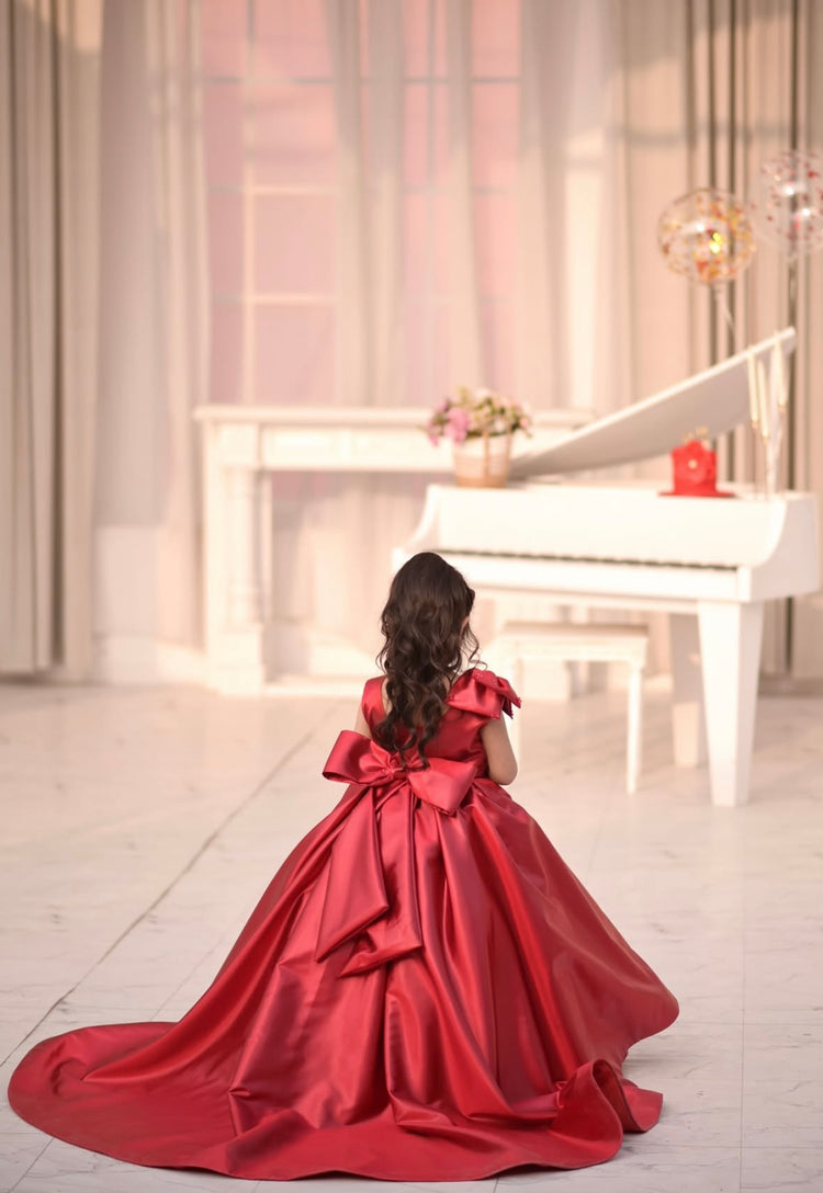 Aizu Red Luxe tail gown
