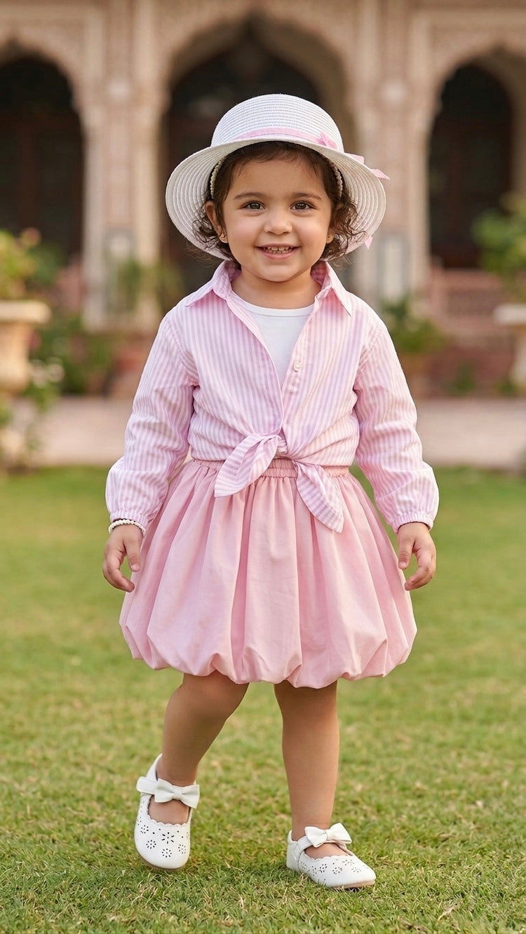 The bubble pink skirt set