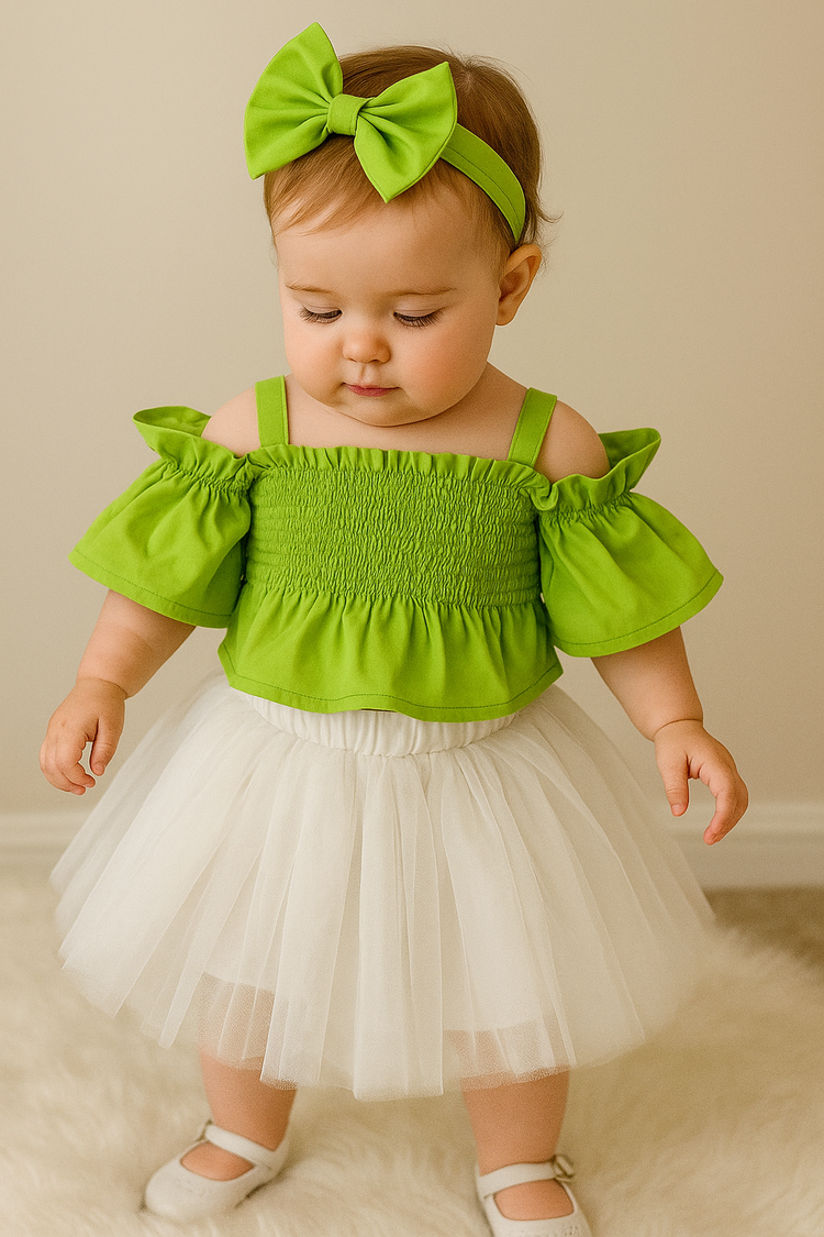 The Gathered Green skirt set