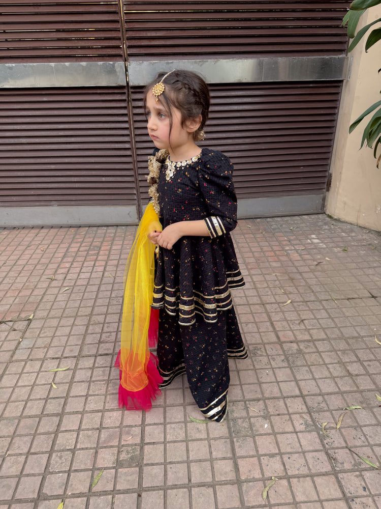 Black flora Gharara set