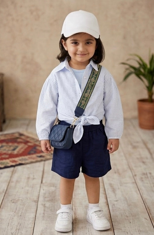 The Linning Blue shorts set