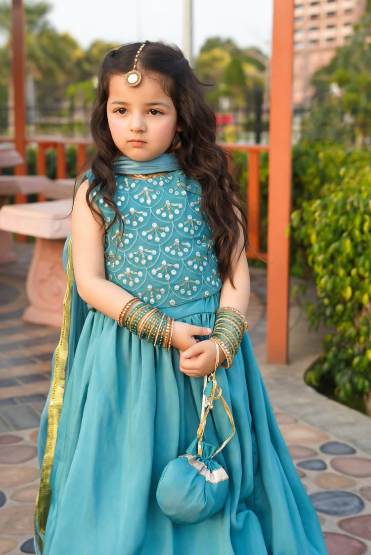 Aizu blue lehnga set