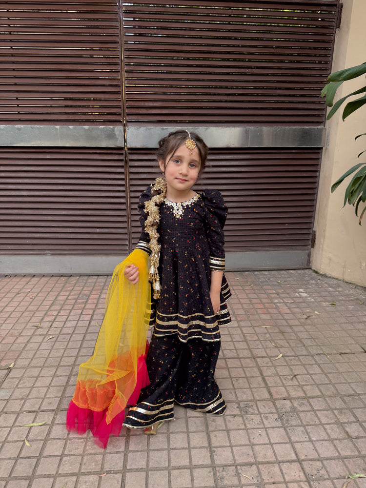 Black flora Gharara set