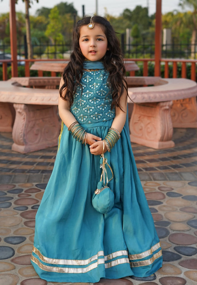 Aizu blue lehnga set