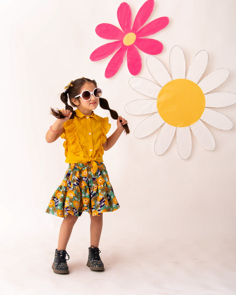 Yellow Meadows Skirt set