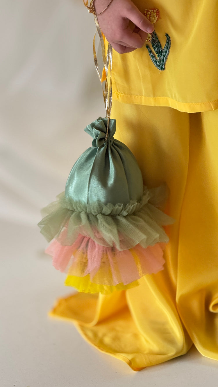 The Green ruffle potli ec26