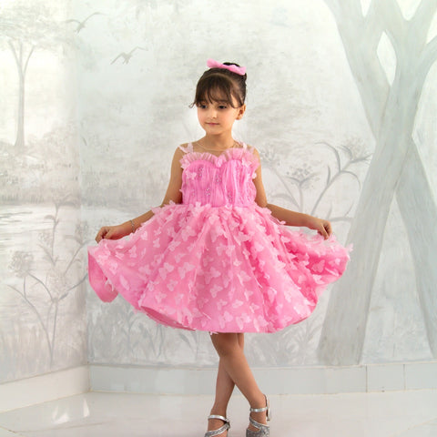 Pink butterfly dress