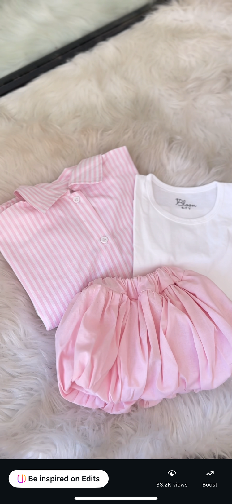 The bubble pink skirt set