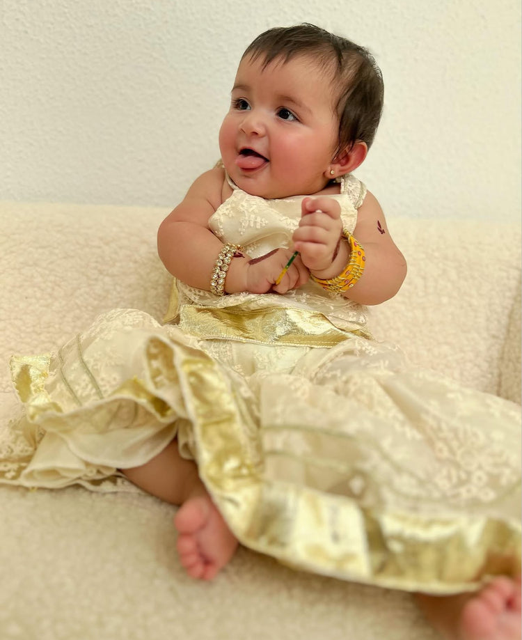 Offwhite lace gharara set eac26