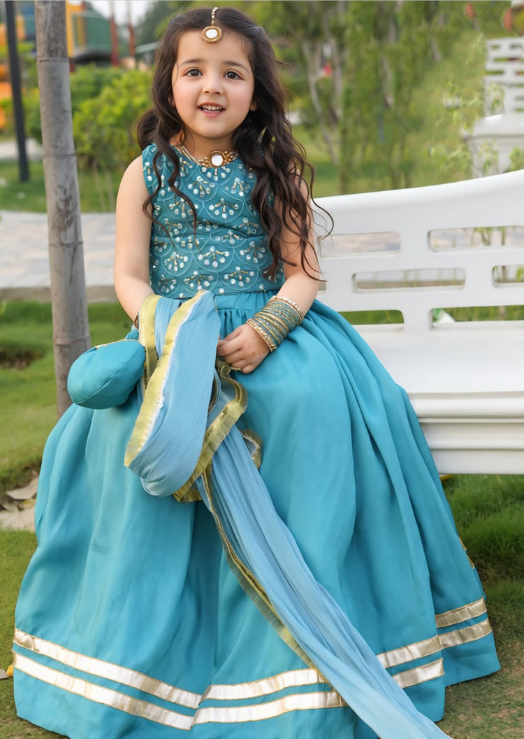 Aizu blue lehnga set