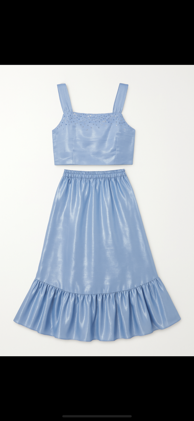 Blue flowy lehnga set