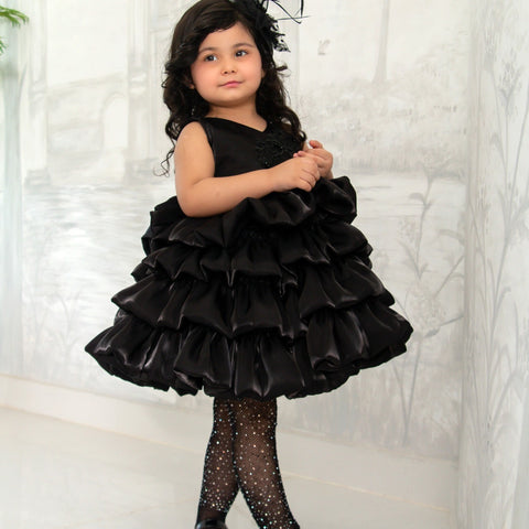 Elara Liquid Black Dress