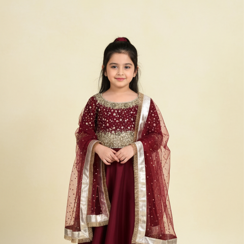 Laleh maroon lehnga set