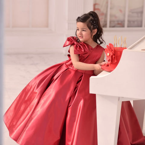 Aizu Red Luxe tail gown