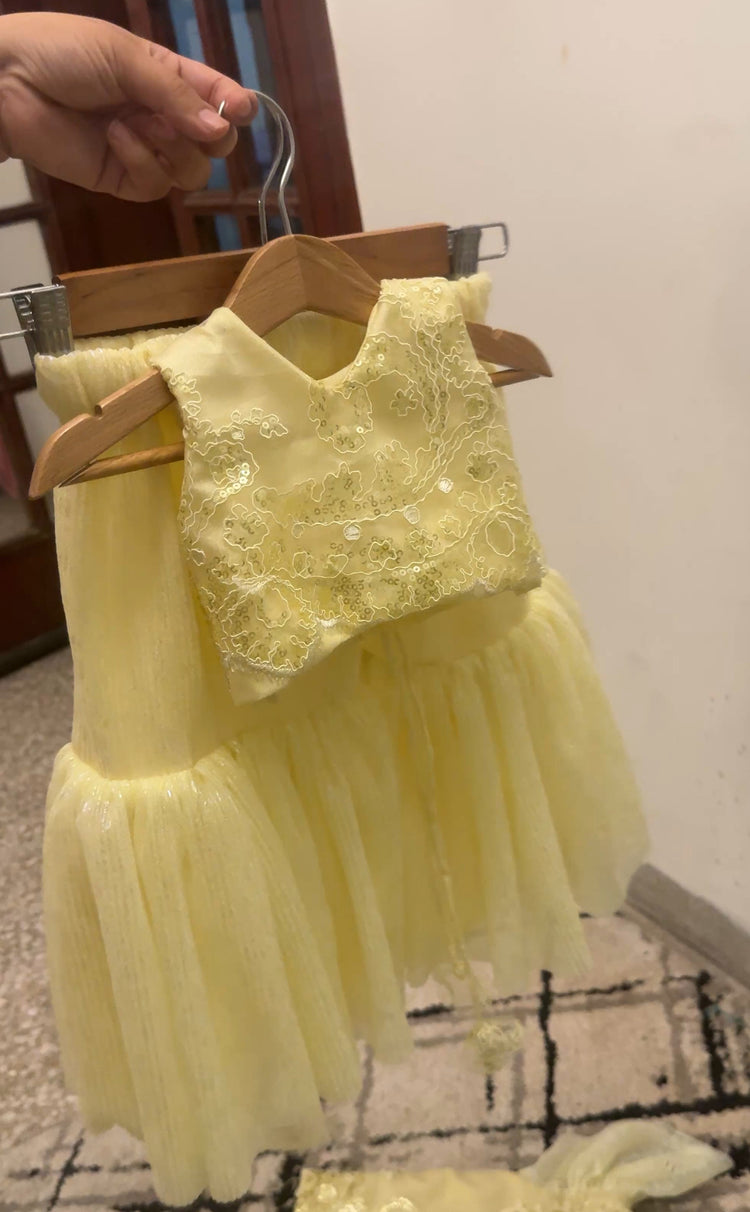 Sitara gharara Butter Yellow