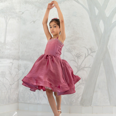 Elara Liquid Peach Dress