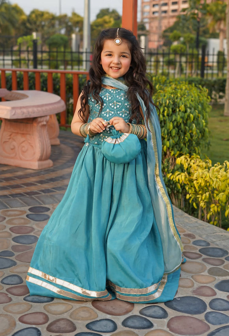 Aizu blue lehnga set
