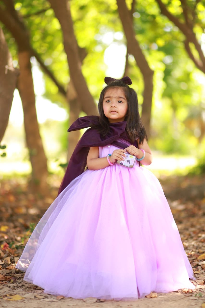 Purple bow tail Frock