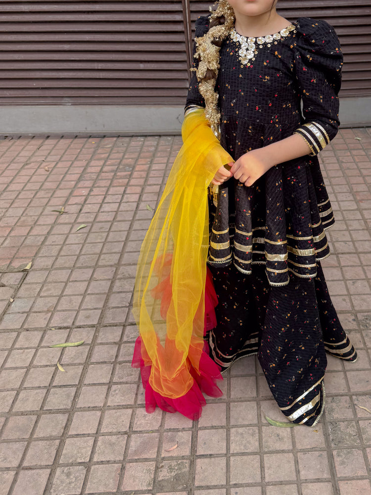 Black flora Gharara set