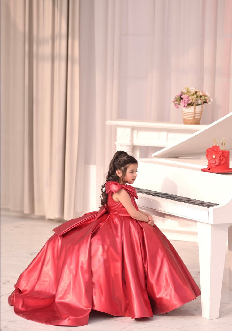 Aizu Red Luxe tail gown