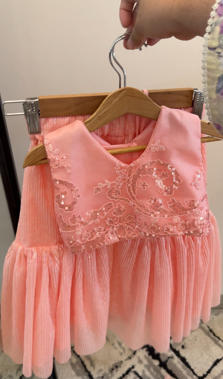 Sitara gharara powder peach