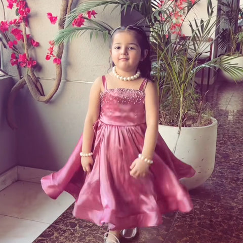 Elara Liquid Peach Dress