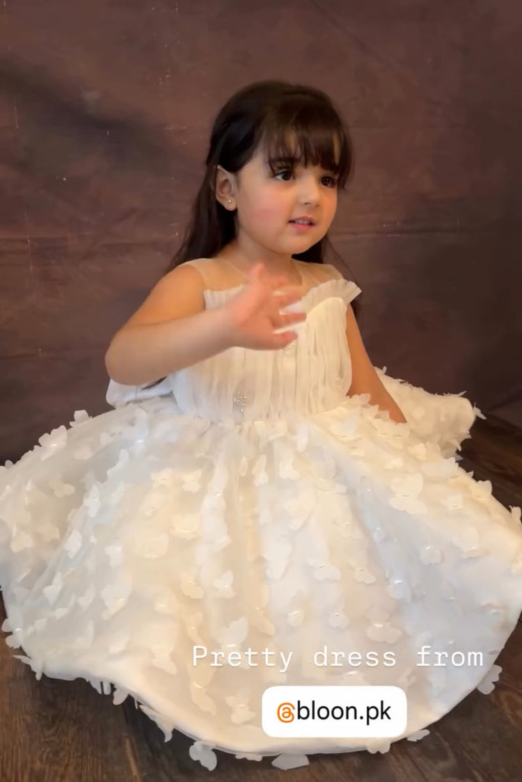 White butterfly dress