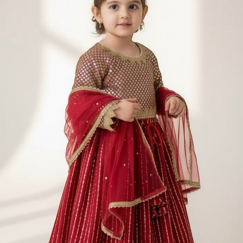 Maroon gold lehnga set