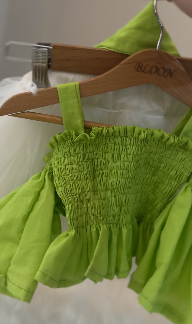 The Gathered Green skirt set