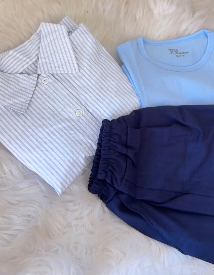 The Linning Blue shorts set