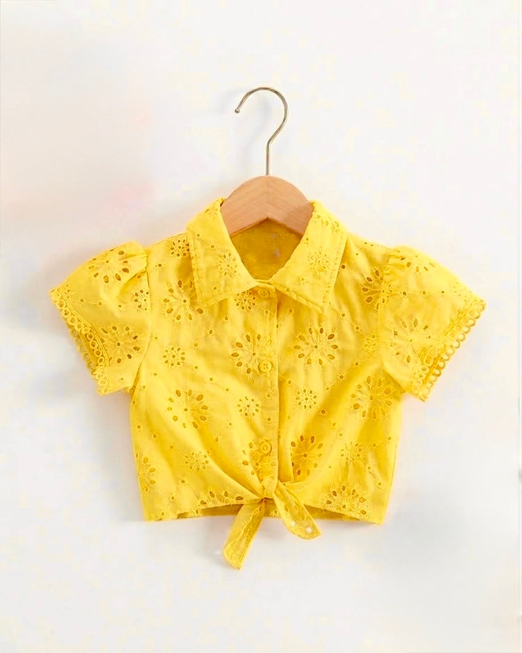 The yellow chikankari top
