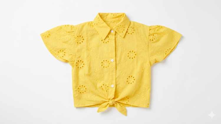The yellow chikankari top