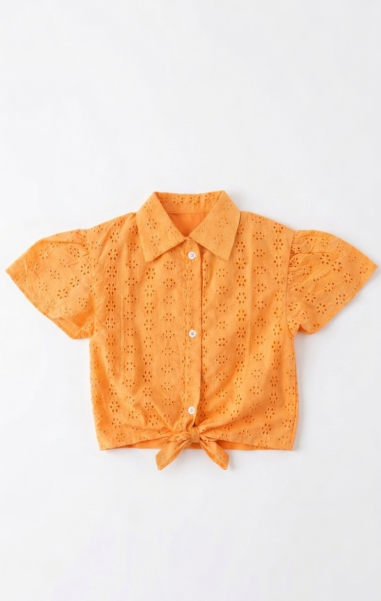 The Peach chikankari top