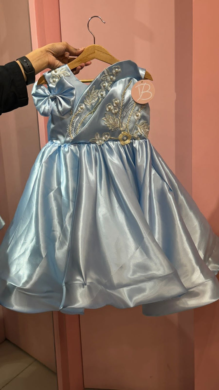 Diana Silk Frock (Ice Blue)