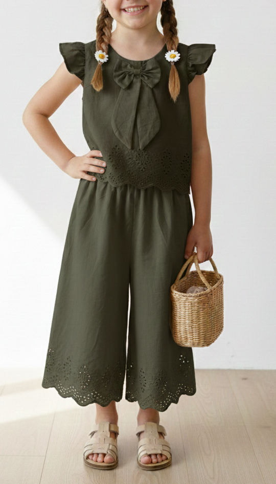 The olive chikankari set ec26