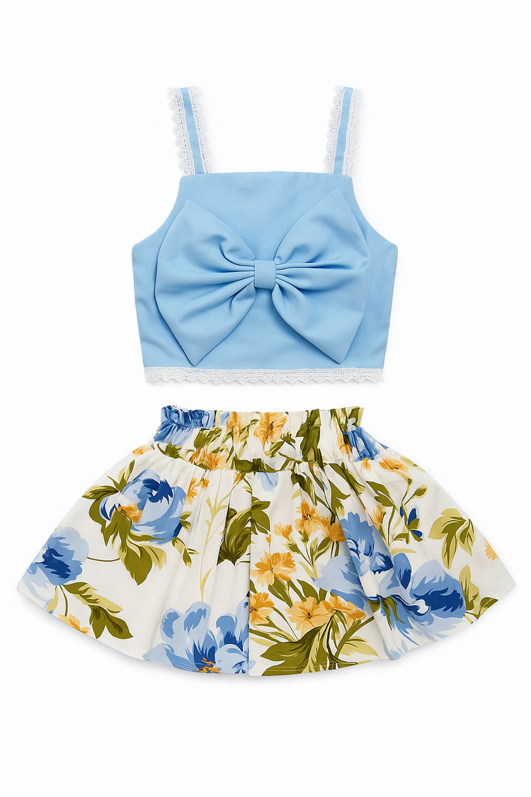 The Spring Blue skirt set
