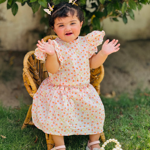 Peony White PINK skirt Set