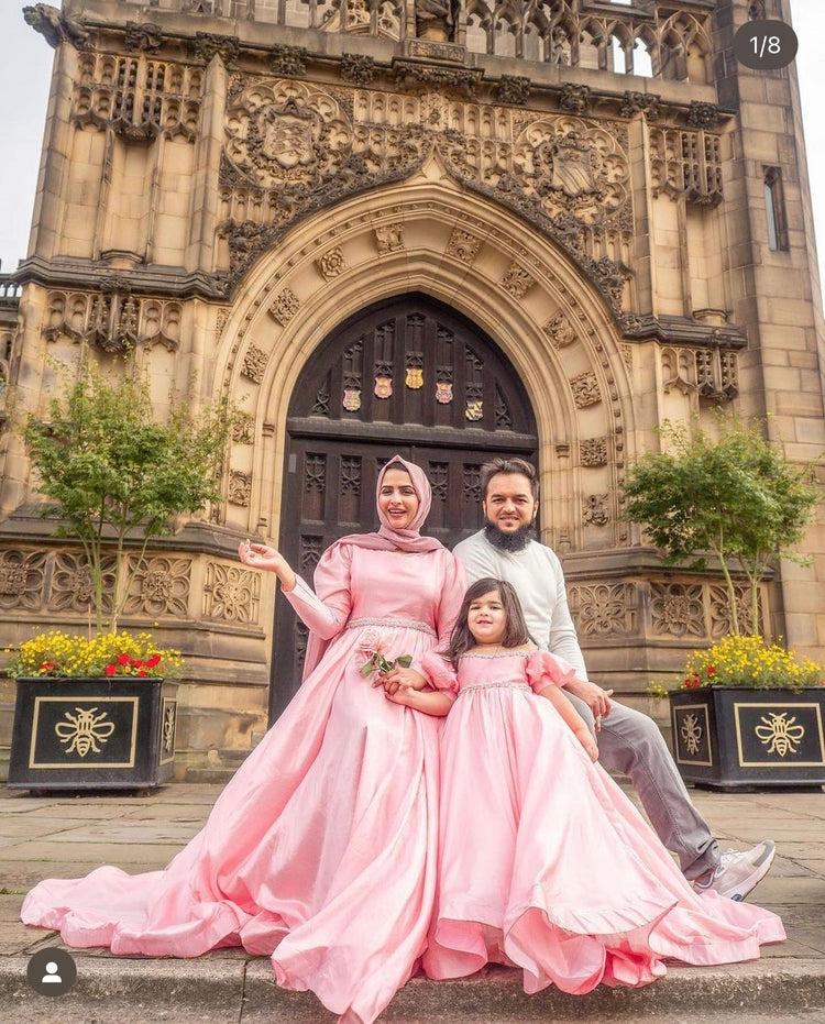 Ayat's Peach long tail dress
