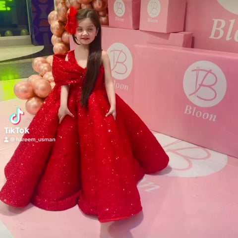 Ball Gown Sequin Red