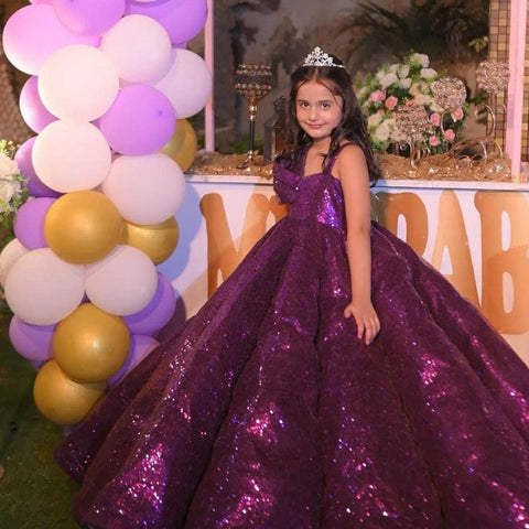 Ball Gown Sequin Purple