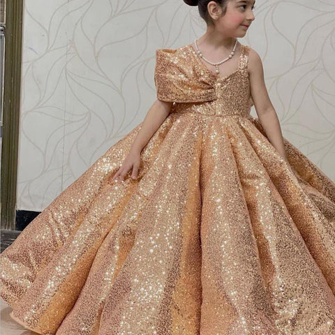 Ball Gown Sequin Golden