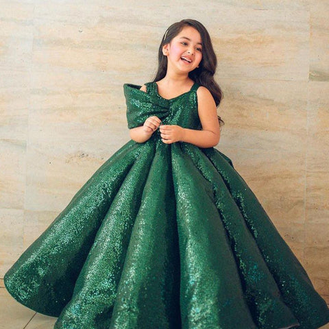 Ball Gown Sequin Green