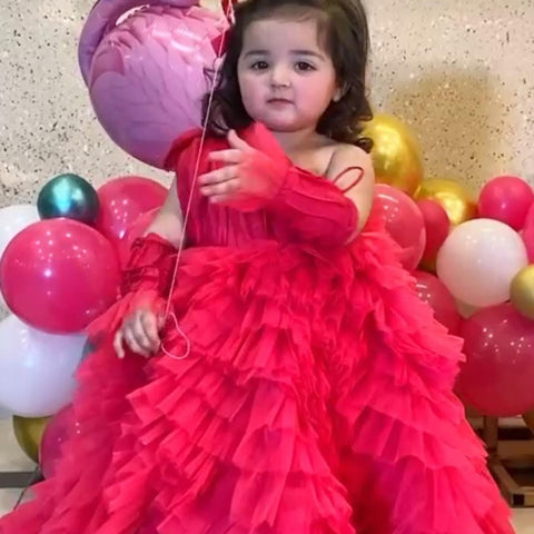 Aizal Birthday Dress Shocking Pink