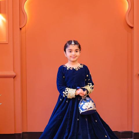 The Falak lehenga frock set(zinc)