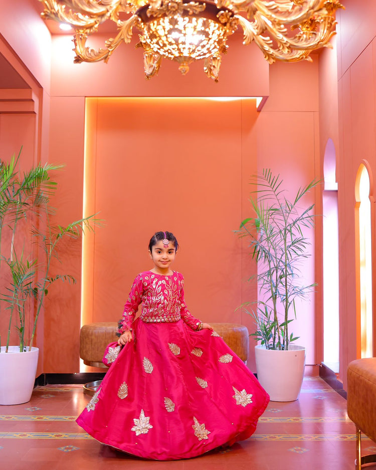 The noor-e-nazar lehenga set (shocking pink)