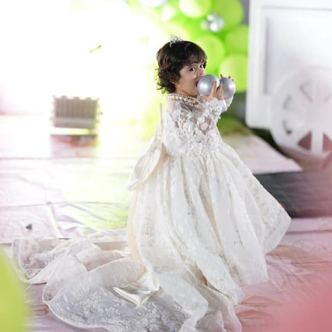 Swan white lace gown