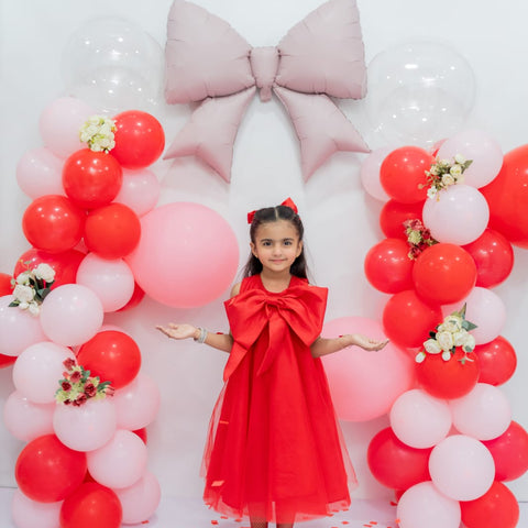 Mahnoor's Red bow dress