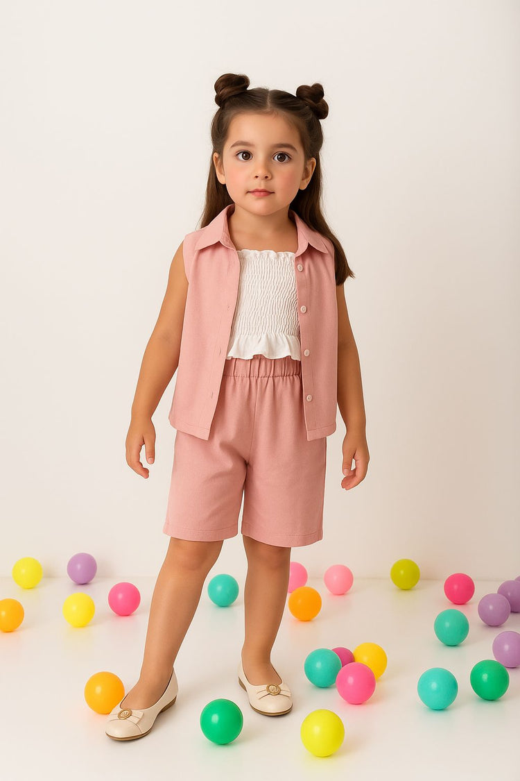 Powder Pink Blush Breeze Trouser Set